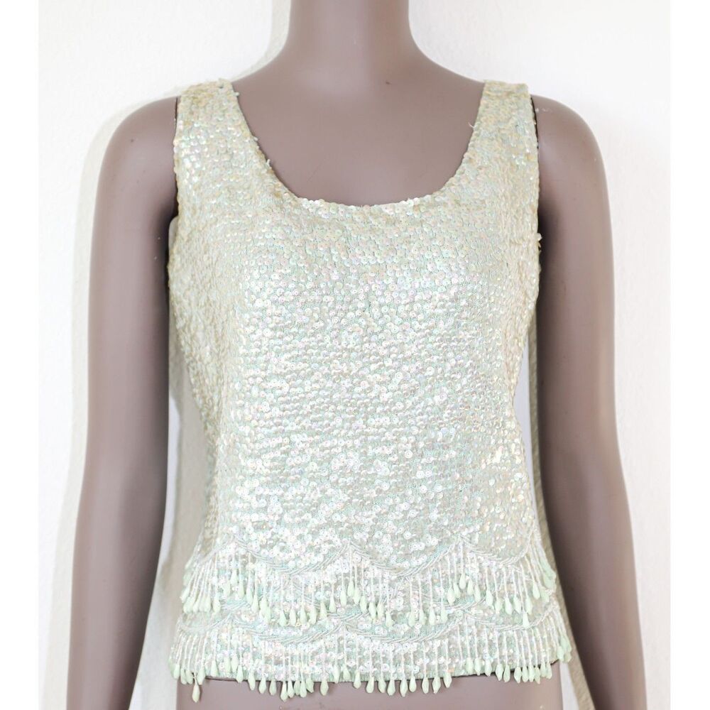 Vintage Boho Beaded Summer Tank Top Festival Bohemian‎ Top Size Medium